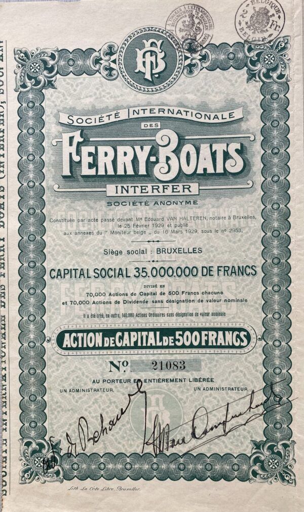 oud aandeel Ferry-Boats Interfer
