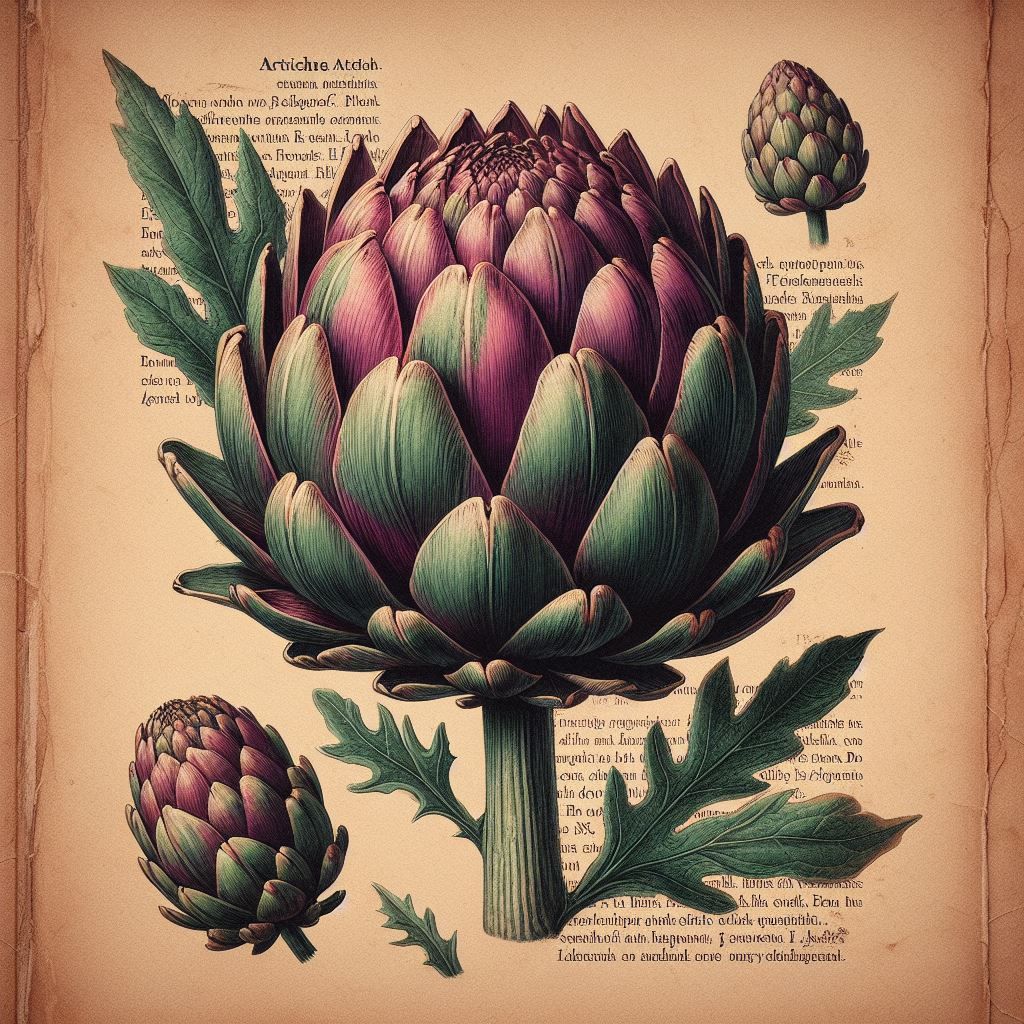 oude botanische afbeelding artisjok