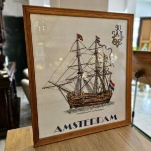 textielkunst Sail Amsterdam 1990 – Oostindiëvaarder in lijst