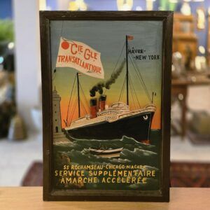 handgeschilderde maritieme transatlantische wanddecoratie